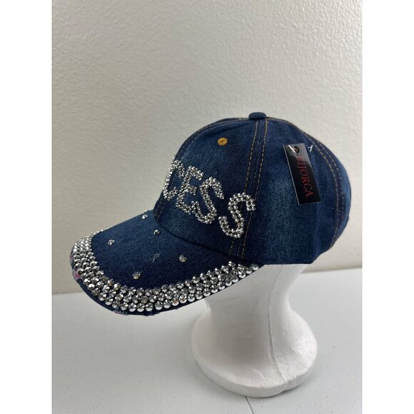 Princess Rhinestone Denim Cap For Women’s Adjustable Bling Hat  Bedazzled Brim - Picture 7 of 10